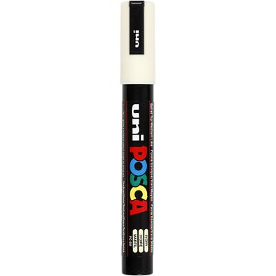Uni-Posca Posca marker, afm pc-5m, lijndikte 2,5 mm, medium, ivoor, 1 stuk