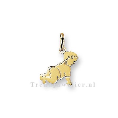 Hanger Baby kruipend geelgoud