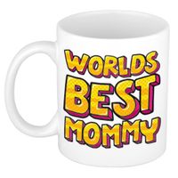 Cadeau koffie/thee mok voor mama - beste mama - geel - 300 ml - moederdag