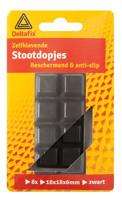 Stootdopjes 18x18x6 zwart 8st - Deltafix