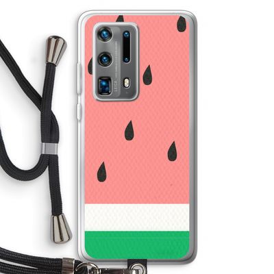 Watermeloen: Huawei P40 Pro Plus Transparant Hoesje met koord