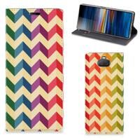 Sony Xperia 10 Plus | Hoesje met Magneet | Zigzag Multi Color