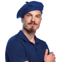 Verkleed hoed - baret - blauw - polyester - franse baret - frans - landen thema