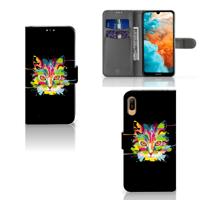Huawei Y6 (2019) Leuk Hoesje Cat Color Huawei Y6 (2019) Leuk Hoesje Cat Color