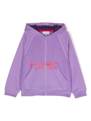 Marc Jacobs Kids hoodie zippé à logo imprimé - Violet