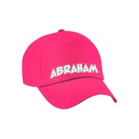 Bellatio Decorations Cadeau pet/cap voor heren - Abraham - roze - vijftig/50 jaar - verjaardag   -
