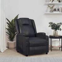 Fauteuil verstelbaar kunstleer zwart