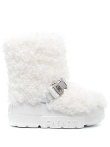 Casadei bottines en fourrure artificielle à boucle - Blanc