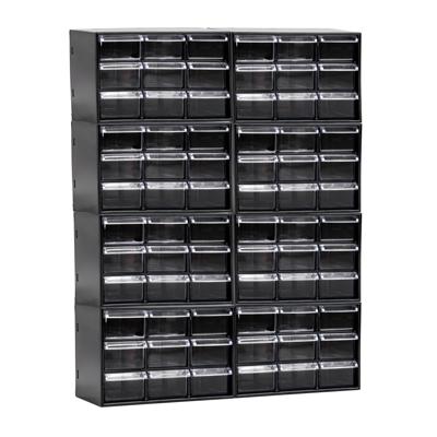 Sorteerbakjes spijkers/schroeven - 72x lades - 18.5 x 10 x 12 cm - opbergkastjes - ophangbaar - zwar