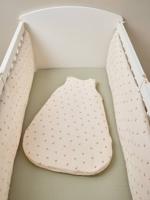 Bedbumper / bumpers CHERRY wit, bedrukt