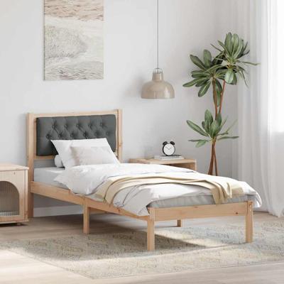 Bedframe met hoofdeinde Donkergrijs 80 x 200 cm Stof Bedframe met hoofdeinde Donkergrijs 80 x 200 cm Stof