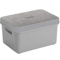 Sunware Opbergbox - lichtgrijs - 5 Liter - kunststof - met deksel - 25 x 18 x 12 cm