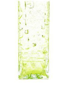 POLSPOTTEN vase Relief en verre (34,5 cm x 14,5 cm) - Vert