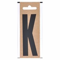 Zwarte letter sticker K 10 cm   - - thumbnail