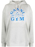 GANNI hoodie en coton biologique à imprimé Gym - Gris - thumbnail