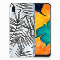 Samsung Galaxy A30 TPU Case Leaves Grey - thumbnail