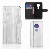 Motorola Moto G7 | G7 Plus Book Style Case White Wood - thumbnail