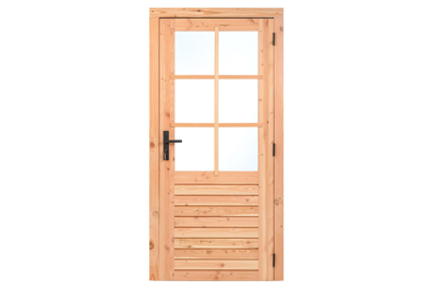Douglas enkele glas deur 6-ruits 100x205 cm buitenmaat, rechtsdraaiend- - - Tuindeco