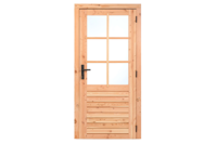 Douglas enkele glas deur 6-ruits 100x205 cm buitenmaat, rechtsdraaiend- - - Tuindeco