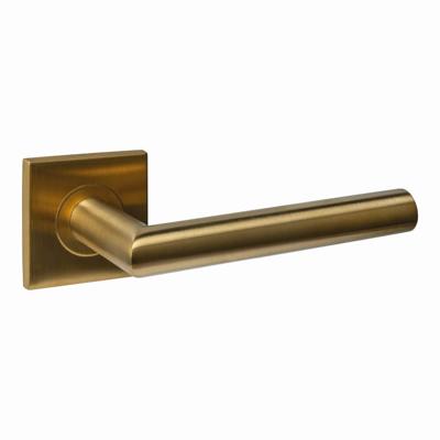 Intersteel DeurklinkQ 04 op vierkant rozet messing mat - 1314.103402
