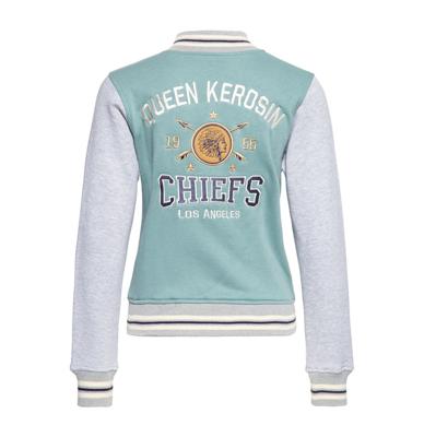 Queen Kerosin Sweat Jacket L.A. Chiefs Smokey Green & Grey-XXXL