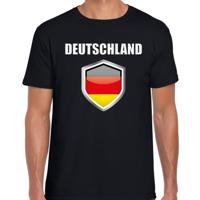 Duitsland vlag thema landen t-shirt - zwart - voor heren - Supporters kleding - korte mouwen