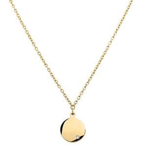 Boccia 08065-03 Ketting Rondje titanium-diamant 0.005 ct goudkleurig 47 cm