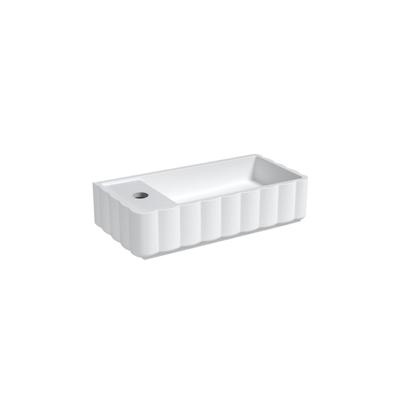Riho Catching waves Fontein - 44x22cm - 1 kraangat links - solid surface - mat wit W045003105