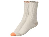 esmara 2 Paar dames huissokken (Beige/oranje, 39-42)