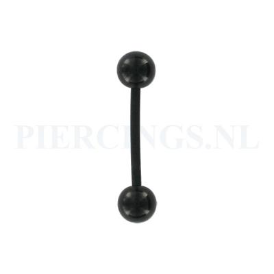 Tongpiercing flexibel zwart