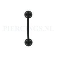 Tongpiercing flexibel zwart