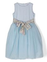 Simonetta robe en tulle à détail de nœud - Bleu - thumbnail