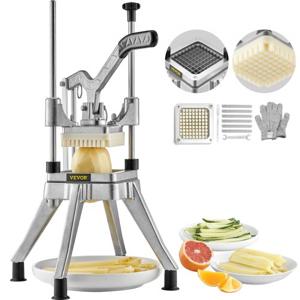 VEVOR Aardappelsnijder Fritessnijder 3/8 Inch, Fritessnijder Groentesnijder Commerciële Chopper Fruitsnijder met 2 Vervangende Messen, RVS Chopper Salade, Fruit