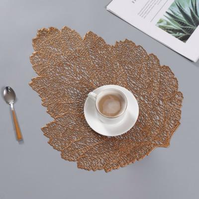 2 stuks blad PVC hittebestendig placemat drankje glas Coaster grootte: 37x47cm (brons)