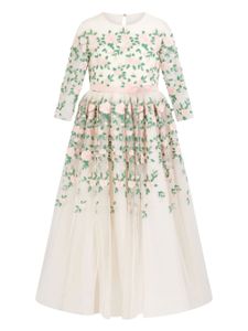 MARCHESA KIDS COUTURE robe longue en tulle à broderies - Tons neutres