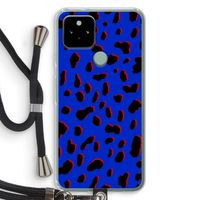 Blue Leopard: Pixel 5 Transparant Hoesje met koord