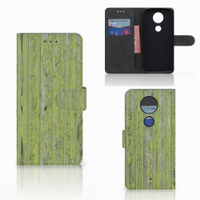 Motorola Moto E5 Plus Book Style Case Green Wood - thumbnail