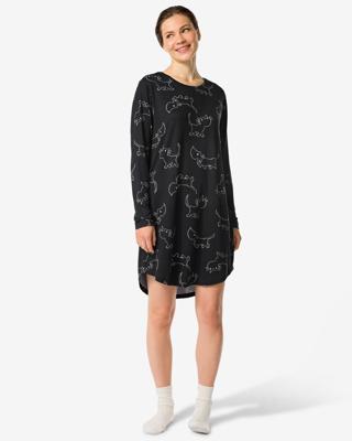 HEMA Takkie damesnachthemd micro zwart (zwart)