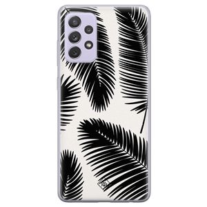 Samsung Galaxy A72 siliconen telefoonhoesje - Palm leaves silhouette
