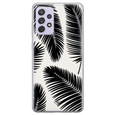 Samsung Galaxy A72 siliconen telefoonhoesje - Palm leaves silhouette