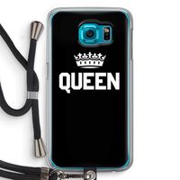 Queen zwart: Samsung Galaxy S6 Transparant Hoesje met koord