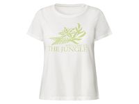 esmara Dames T-shirt, getailleerd gesneden, met print (XS (32/34), Wit)