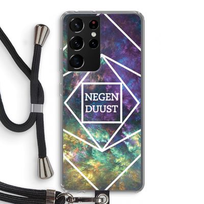 Negenduust ruimte: Samsung Galaxy S21 Ultra Transparant Hoesje met koord