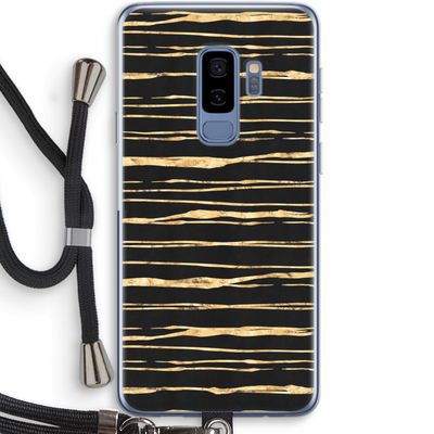 Gouden strepen: Samsung Galaxy S9 Plus Transparant Hoesje met koord