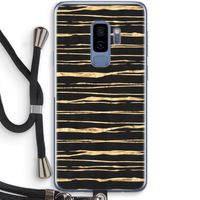 Gouden strepen: Samsung Galaxy S9 Plus Transparant Hoesje met koord
