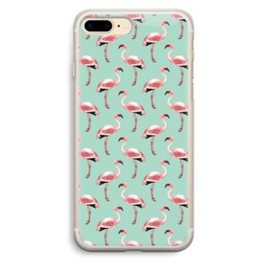 Flamingoprint groen: iPhone 7 Plus Transparant Hoesje