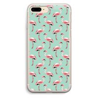 Flamingoprint groen: iPhone 7 Plus Transparant Hoesje