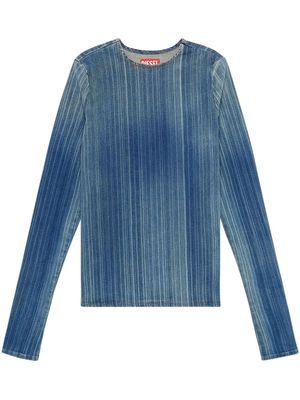 Diesel t-shirt De-Bob-Fsd1 à manches longues - Bleu