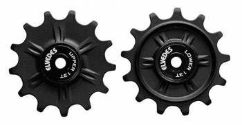 Elvedes set derailleurwieltjes 2x13t 12v afgedicht zwart