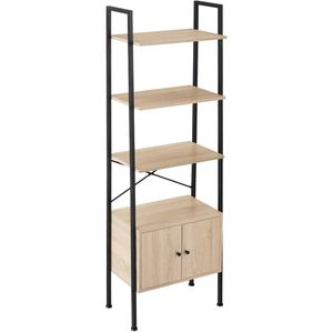 tectake - Wandrek wandkast stellingkast boekenkast Brentwood - 57,5x34x173cm - industrieel - lichtbruin - 404707